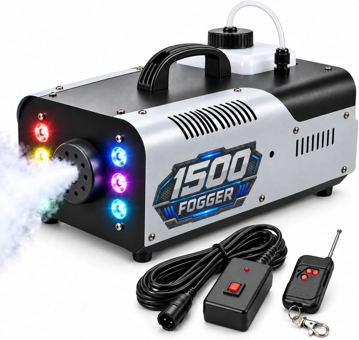 1500W fog machine with lights and remote